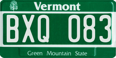 VT license plate BXQ083