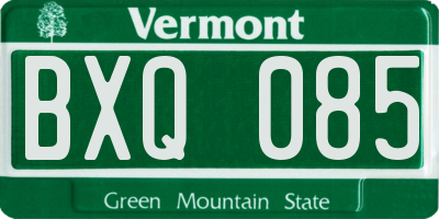 VT license plate BXQ085