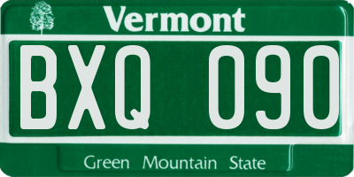 VT license plate BXQ090