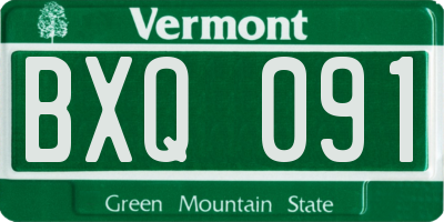 VT license plate BXQ091
