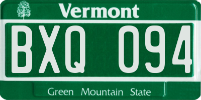 VT license plate BXQ094