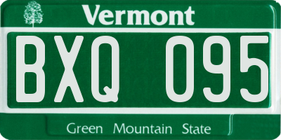 VT license plate BXQ095
