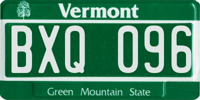 VT license plate BXQ096