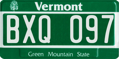 VT license plate BXQ097
