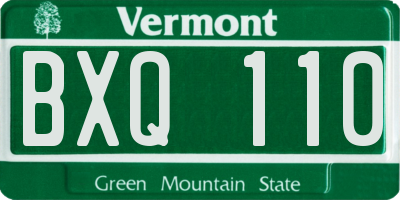 VT license plate BXQ110