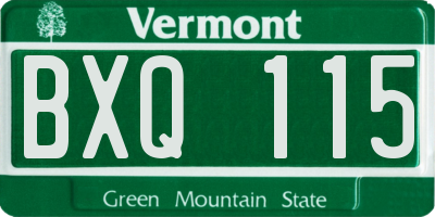 VT license plate BXQ115