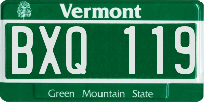 VT license plate BXQ119