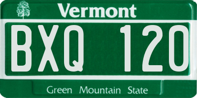 VT license plate BXQ120
