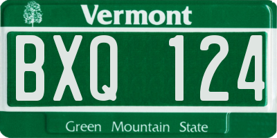 VT license plate BXQ124
