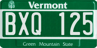 VT license plate BXQ125