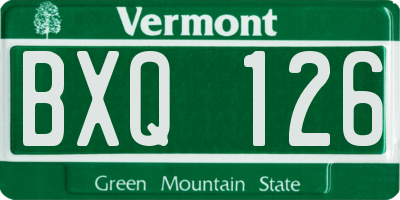 VT license plate BXQ126