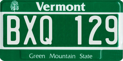 VT license plate BXQ129
