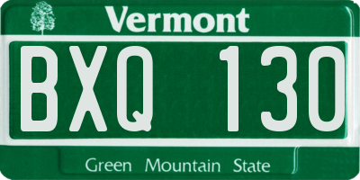 VT license plate BXQ130