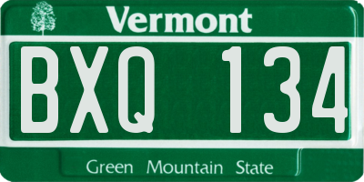 VT license plate BXQ134