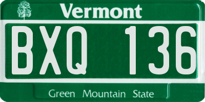VT license plate BXQ136