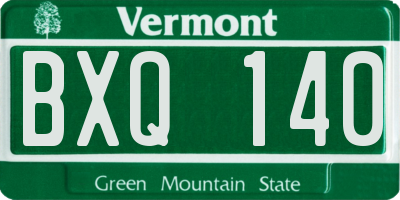 VT license plate BXQ140
