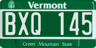 VT license plate BXQ145