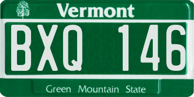 VT license plate BXQ146