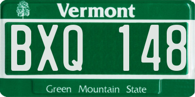 VT license plate BXQ148