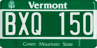 VT license plate BXQ150