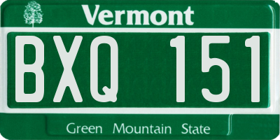 VT license plate BXQ151