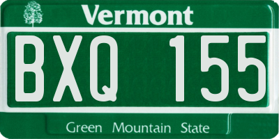 VT license plate BXQ155