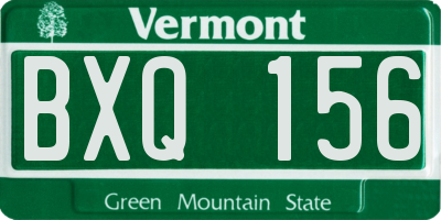 VT license plate BXQ156