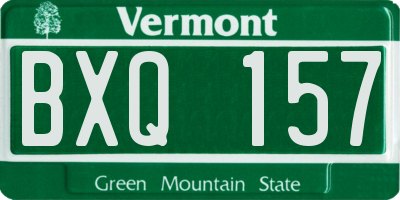 VT license plate BXQ157