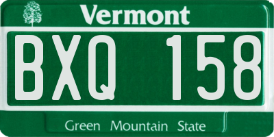 VT license plate BXQ158