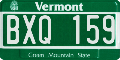 VT license plate BXQ159