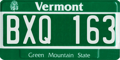 VT license plate BXQ163
