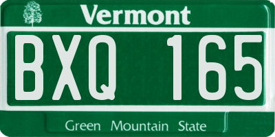 VT license plate BXQ165