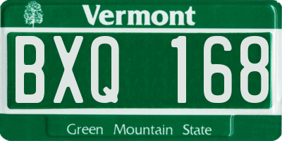 VT license plate BXQ168