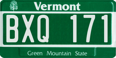 VT license plate BXQ171