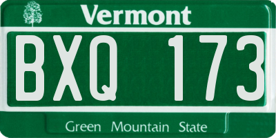 VT license plate BXQ173