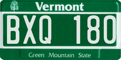 VT license plate BXQ180