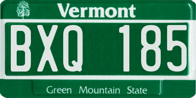 VT license plate BXQ185