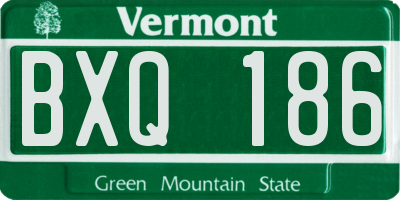 VT license plate BXQ186