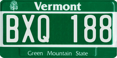 VT license plate BXQ188