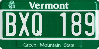 VT license plate BXQ189