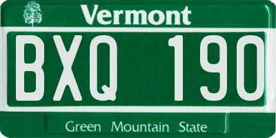 VT license plate BXQ190