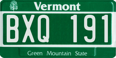 VT license plate BXQ191