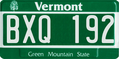 VT license plate BXQ192