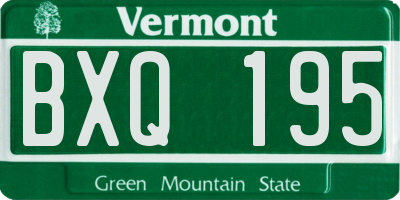 VT license plate BXQ195