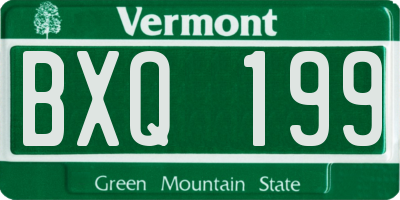 VT license plate BXQ199