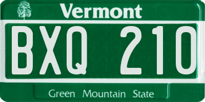 VT license plate BXQ210