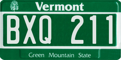 VT license plate BXQ211