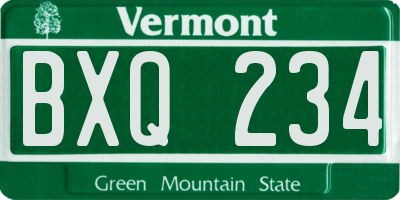 VT license plate BXQ234