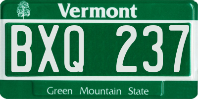VT license plate BXQ237