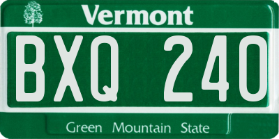 VT license plate BXQ240